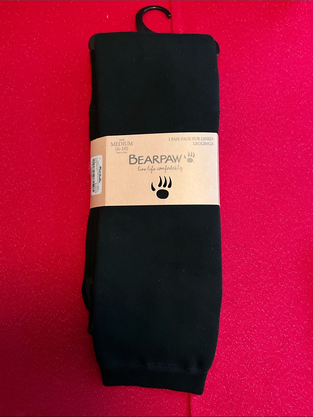NIP BearPaw Black Faux Fur Lined Leggings women’s medium.